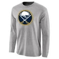 thumbnail image 1 of Men's Ash Buffalo Sabres Team Primary Logo 2 Long Sleeve T-Shirt, 1 of 1