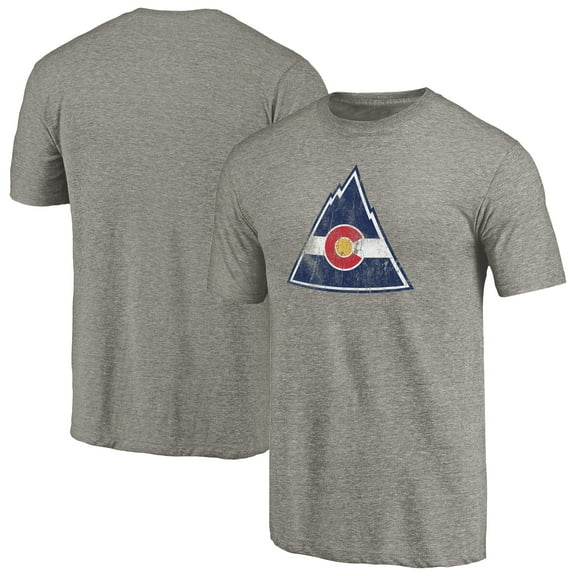 Men's Ash CO Rockies Throwback Logo 1976-1977 Tri-Blend T-Shirt
