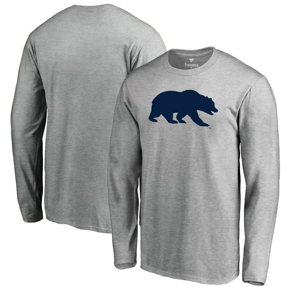 Men's Ash Cal Bears Primary Logo Long Sleeve T-Shirt