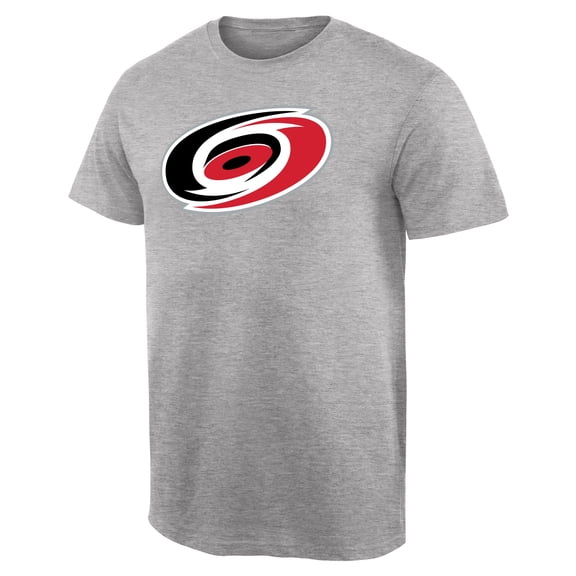 Men's Ash Carolina Hurricanes Team Primary Logo T-Shirt