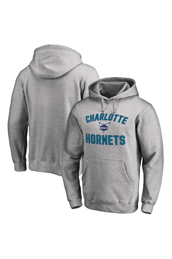 Men's Ash Charlotte Hornets Victory Arch Pullover Hoodie