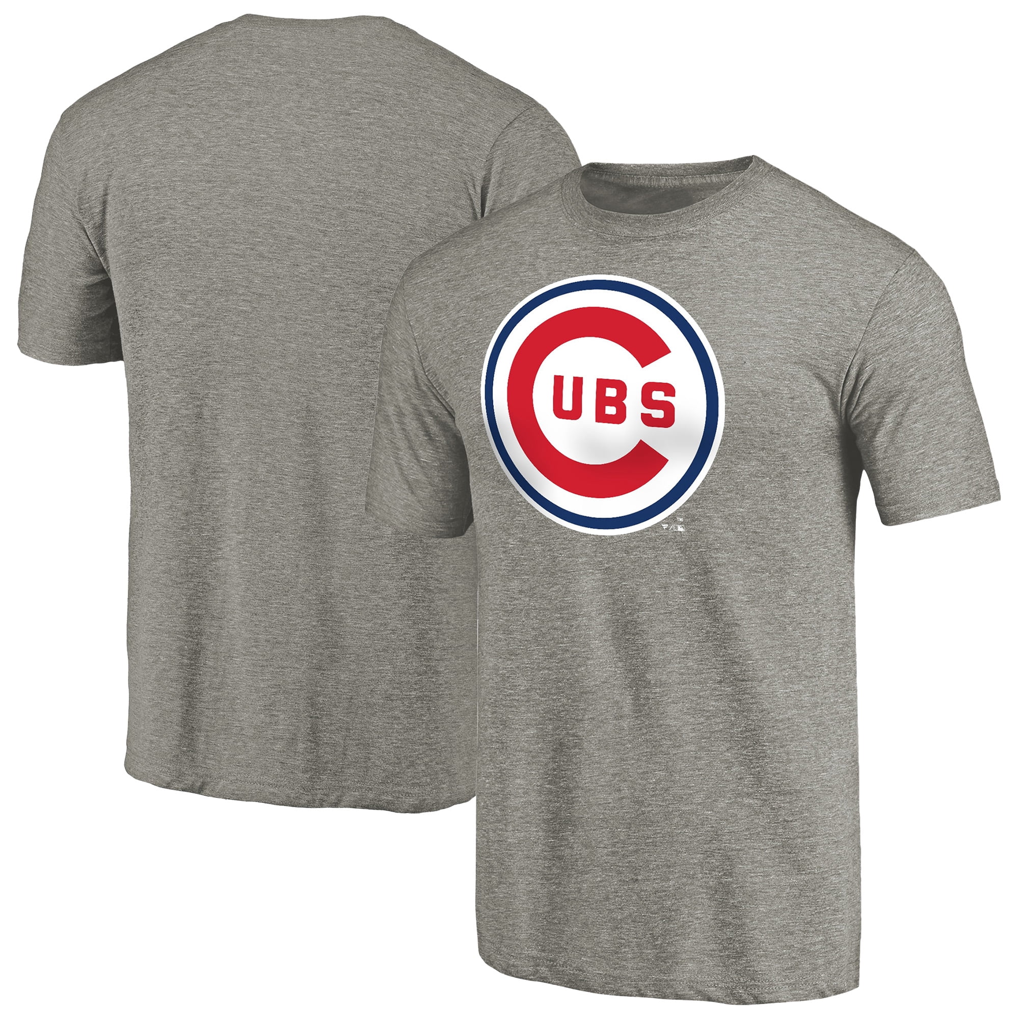 Men's Ash Chicago Cubs Cooperstown Collection Forbes Tri-Blend T-Shirt