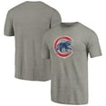thumbnail image 1 of Men's Ash Chicago Cubs Distressed Team Tri-Blend T-Shirt, 1 of 3