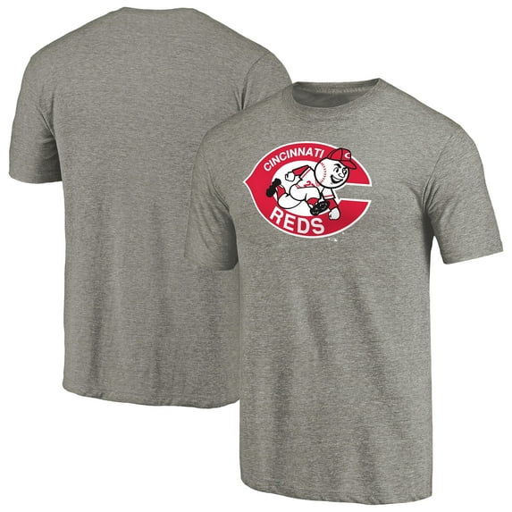 Men's Ash Cincinnati Reds Cooperstown Collection Forbes Tri-Blend T-Shirt