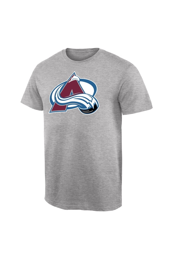 Men's Ash Colorado Avalanche Team Primary Logo T-Shirt
