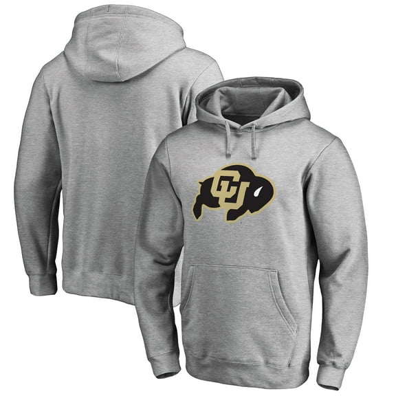Men's Ash Colorado Buffaloes Primary Team Logo Pullover Hoodie