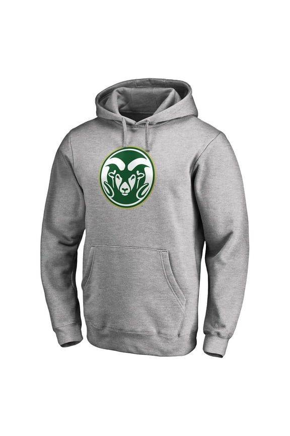 Men's Ash Colorado State Rams Primary Team Logo Pullover Hoodie