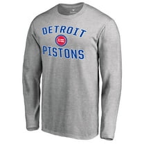 Men's Ash Detroit Pistons Victory Arch Long Sleeve T-Shirt