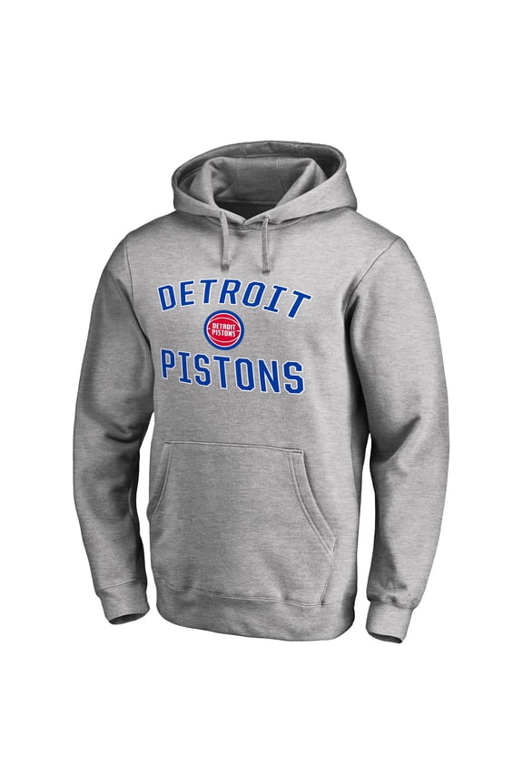 Men's Ash Detroit Pistons Victory Arch Pullover Hoodie