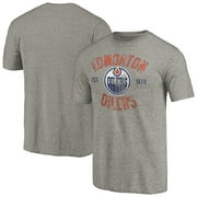 Men's Ash Edmonton Oilers Heritage Tri-Blend T-Shirt