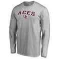 thumbnail image 1 of Men's Ash Evansville Purple Aces Proud Mascot Long Sleeve T-Shirt, 1 of 3