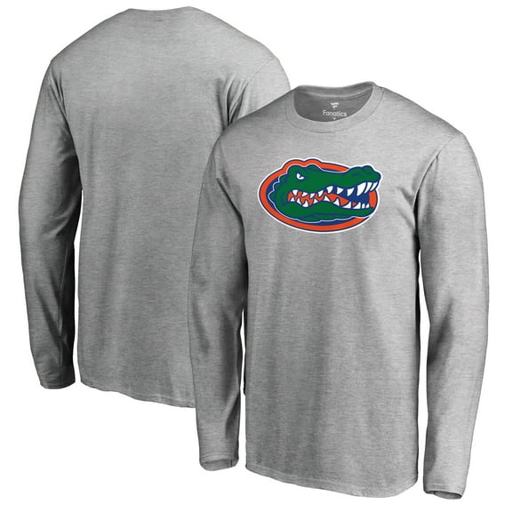 Men's Ash Florida Gators Primary Logo Long Sleeve T-Shirt
