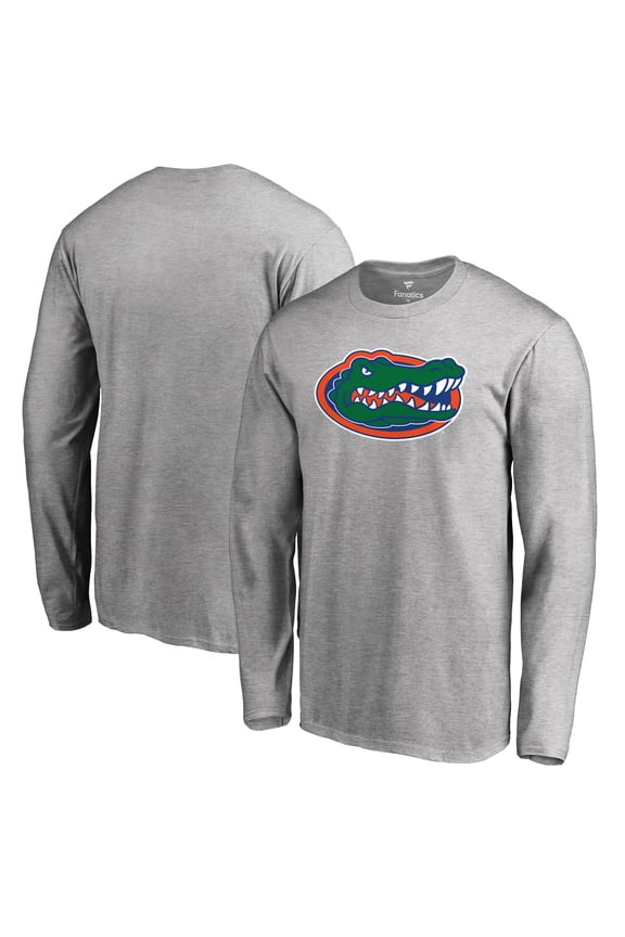 Men's Ash Florida Gators Primary Logo Long Sleeve T-Shirt
