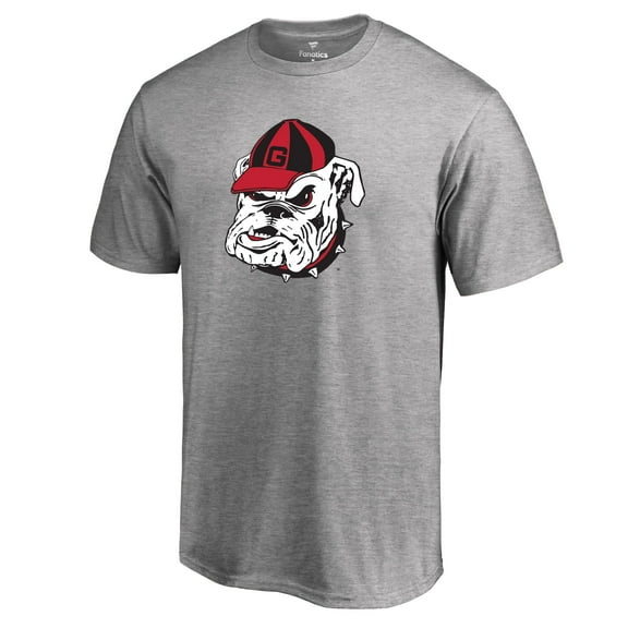 Men's Ash Georgia Bulldogs Primary Team Logo T-Shirt