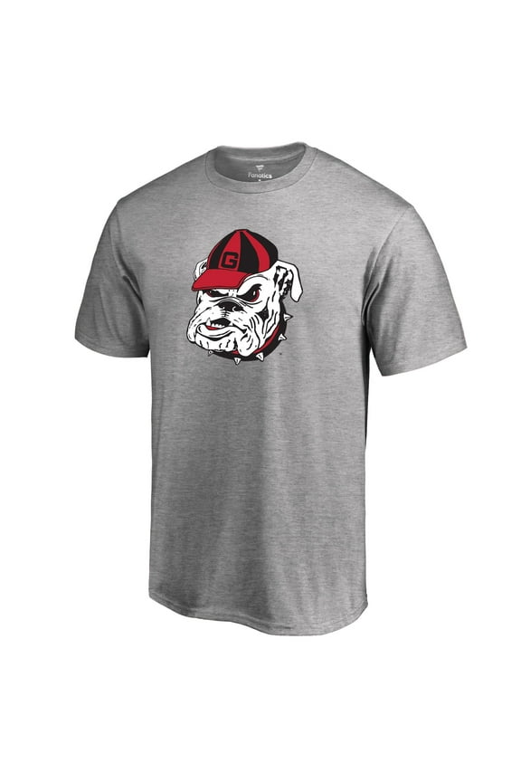 Men's Ash Georgia Bulldogs Primary Team Logo T-Shirt