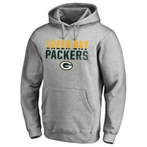 Men's Ash Green Bay Packers Iconic Collection Fade Out Pullover Hoodie