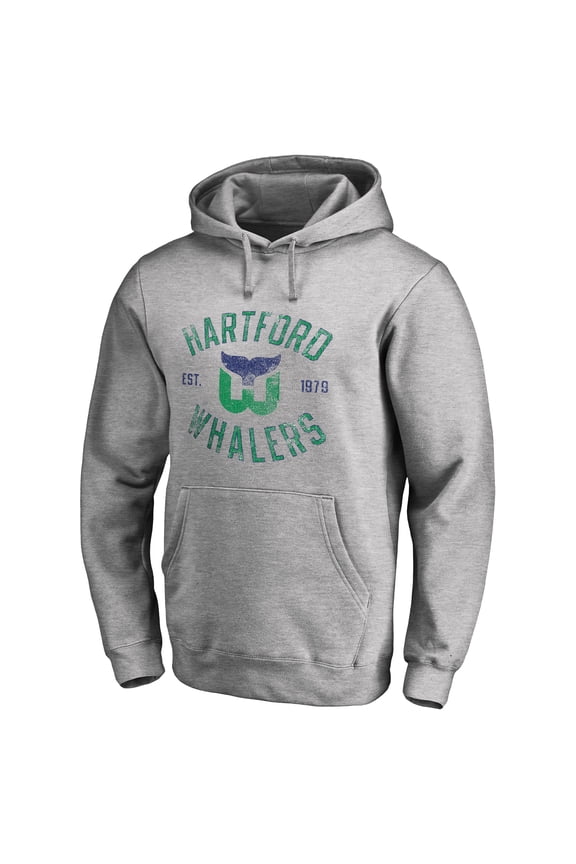 Men's Ash Hartford Whalers Heritage Pullover Hoodie