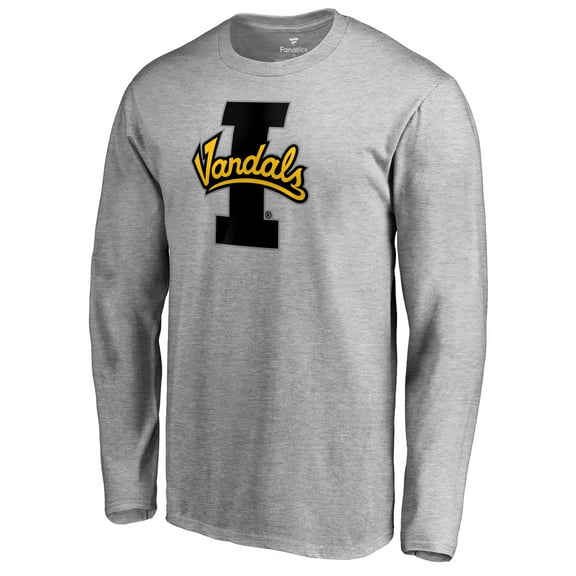 Men's Ash Idaho Vandals Primary Logo Long Sleeve T-Shirt