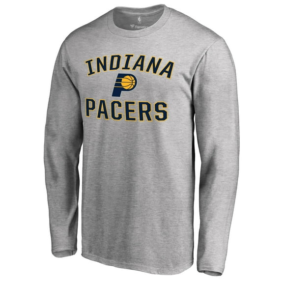 Men's Ash Indiana Pacers Victory Arch Long Sleeve T-Shirt