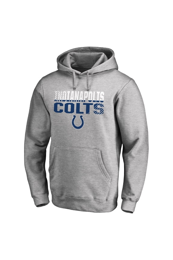 Men's Ash Indianapolis Colts Iconic Collection Fade Out Pullover Hoodie