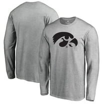 Men's Ash Iowa Hawkeyes Primary Logo Long Sleeve T-Shirt