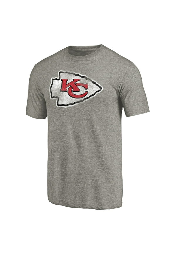 Men's Ash Kansas City Chiefs Distressed Team T-Shirt
