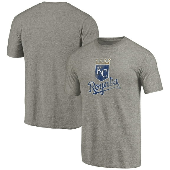 Men's Ash Kansas City Royals Distressed Team Tri-Blend T-Shirt