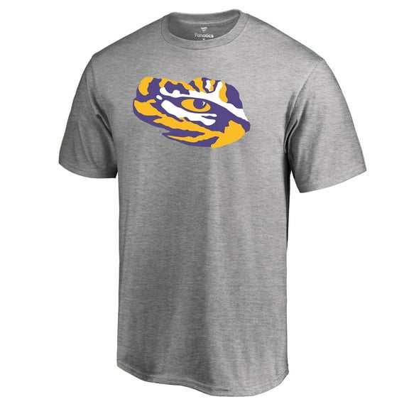 Men's Ash LSU Tigers Primary Team Logo T-Shirt