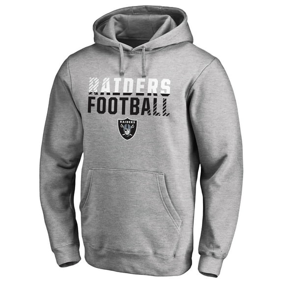 Men's Ash Las Vegas Raiders Iconic Collection Fade Out Pullover Hoodie