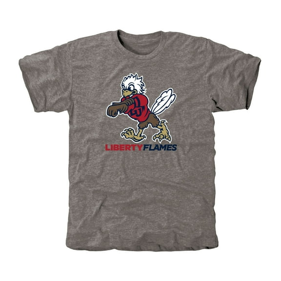 Men's Ash Liberty Flames Auxiliary Logo Tri-Blend T-Shirt