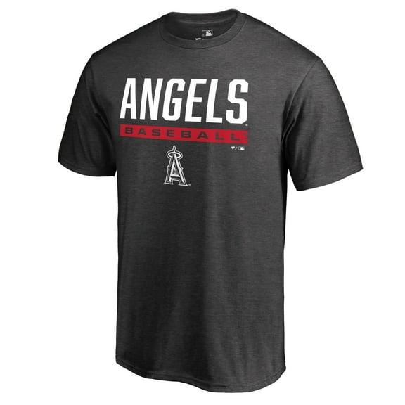 Men's Ash Los Angeles Angels Win Stripe T-Shirt