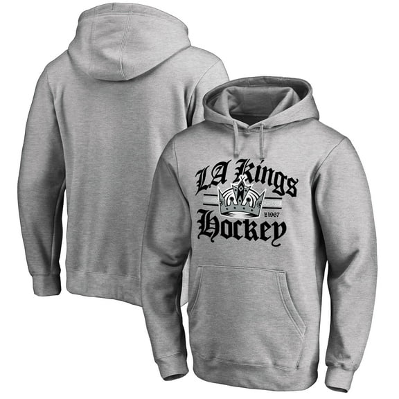 Men's Ash Los Angeles Kings Hometown Collection The Crown Pullover Hoodie