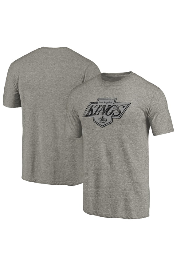 Men's Ash Los Angeles Kings Throwback Logo 1988-1989 Tri-Blend T-Shirt