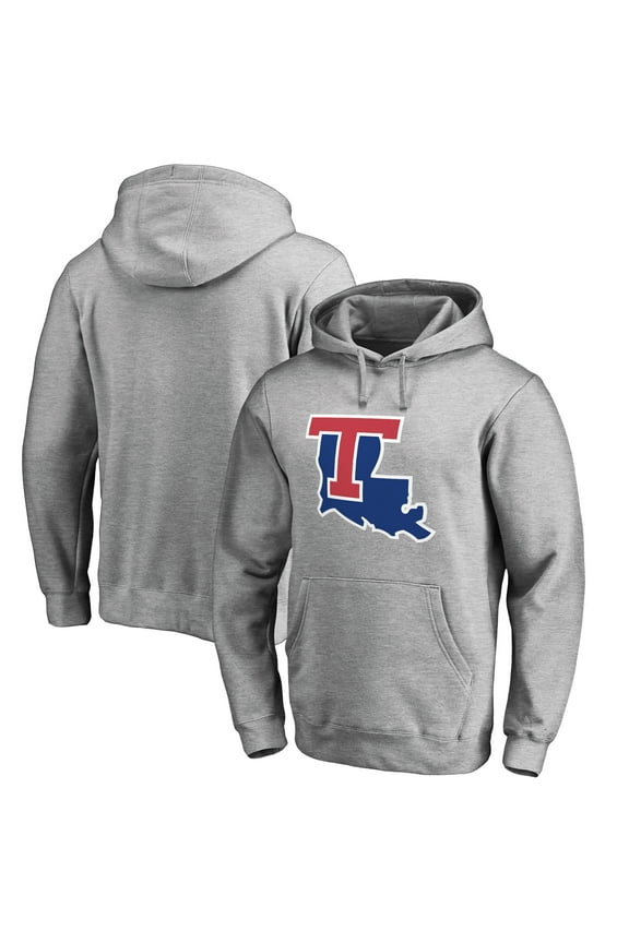 Men's Ash Louisiana Tech Bulldogs Primary Team Logo Pullover Hoodie