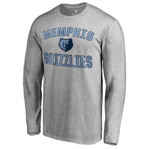 Men's Ash Memphis Grizzlies Victory Arch Long Sleeve T-Shirt