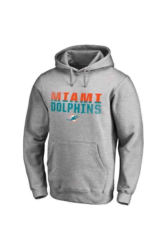 Men's Ash Miami Dolphins Iconic Collection Fade Out Pullover Hoodie