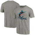 thumbnail image 1 of Men's Ash Miami Marlins Distressed Team Tri-Blend T-Shirt, 1 of 3
