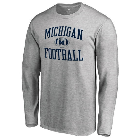 Men's Ash Michigan Wolverines First Sprint Long Sleeve T-Shirt