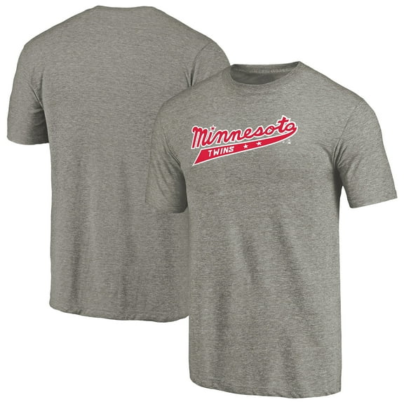 Men's Ash Minnesota Twins Cooperstown Collection Forbes Tri-Blend T-Shirt