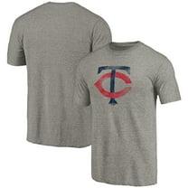Men's Ash Minnesota Twins Distressed Team Tri-Blend T-Shirt