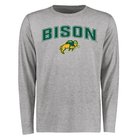 Men's Ash NDSU Bison Proud Mascot Long Sleeve T-Shirt