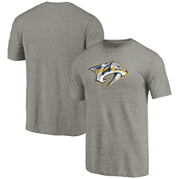 Men's Ash Nashville Predators Distressed Team Logo Tri-Blend T-Shirt