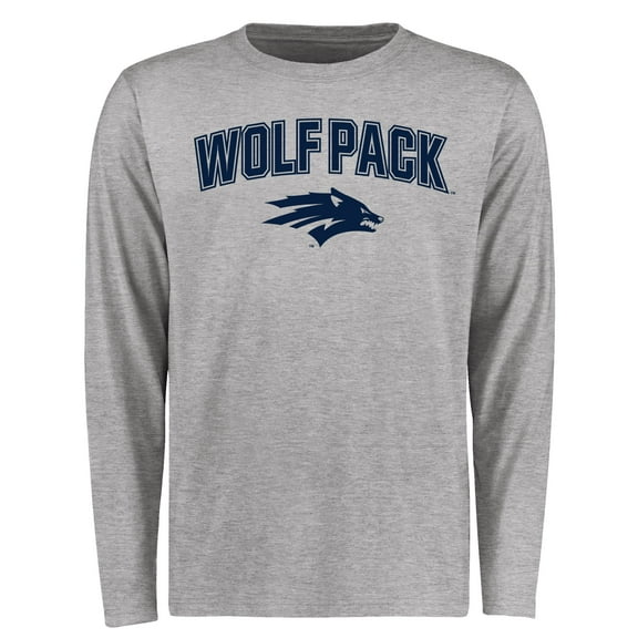 Men's Ash Nevada Wolf Pack Proud Mascot Long Sleeve T-Shirt
