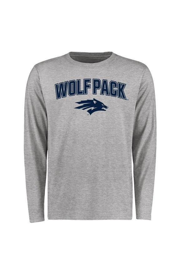 Men's Ash Nevada Wolf Pack Proud Mascot Long Sleeve T-Shirt