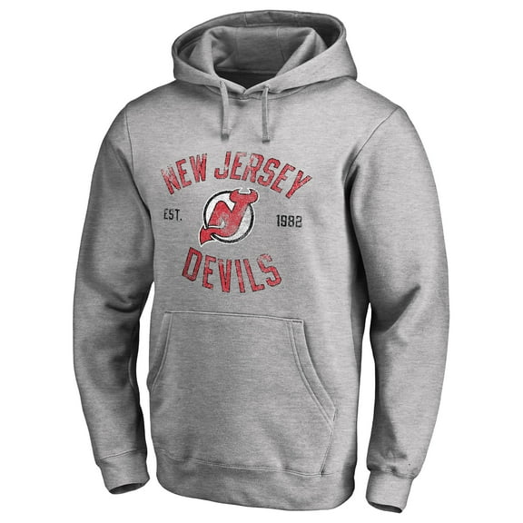 Men's Ash New Jersey Devils Heritage Pullover Hoodie