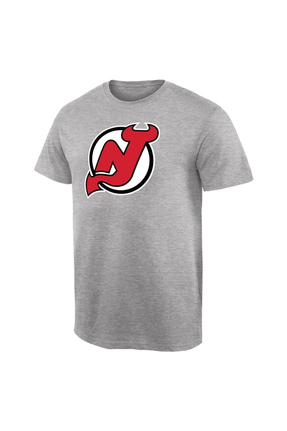 Men's Ash New Jersey Devils Team Primary Logo T-Shirt