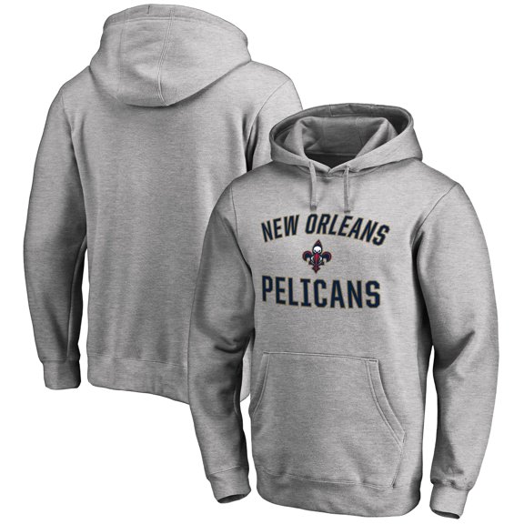 Men's Ash New Orleans Pelicans Victory Arch Pullover Hoodie
