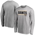 thumbnail image 1 of Men's Ash New Orleans Saints Iconic Collection On Side Stripe Long Sleeve T-Shirt, 1 of 3