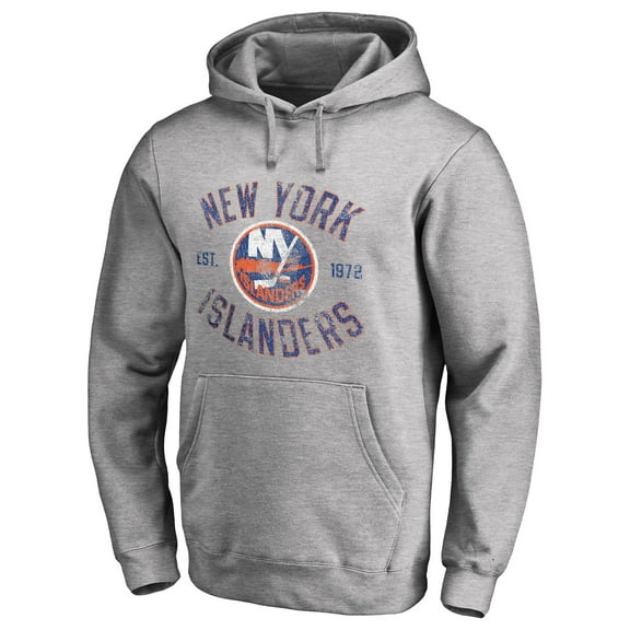 Men's Ash New York Islanders Heritage Pullover Hoodie