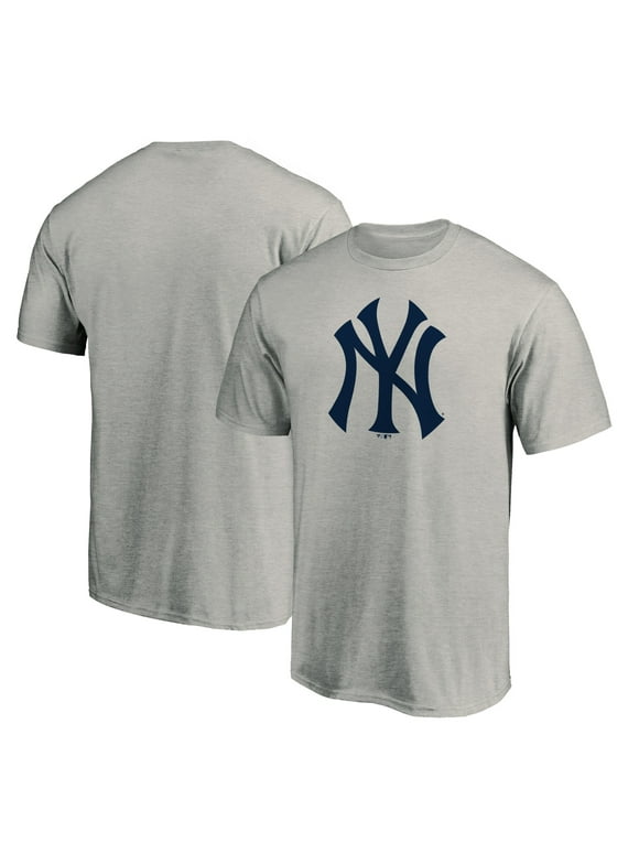 Men's Ash New York Yankees Secondary Color Primary Logo 2 T-Shirt